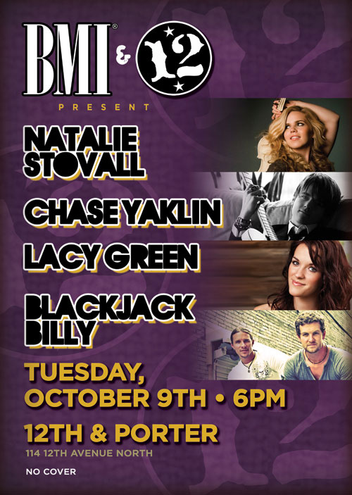 BMI Presents at 12th & Porter Nashville October 9, 2012 Calendar