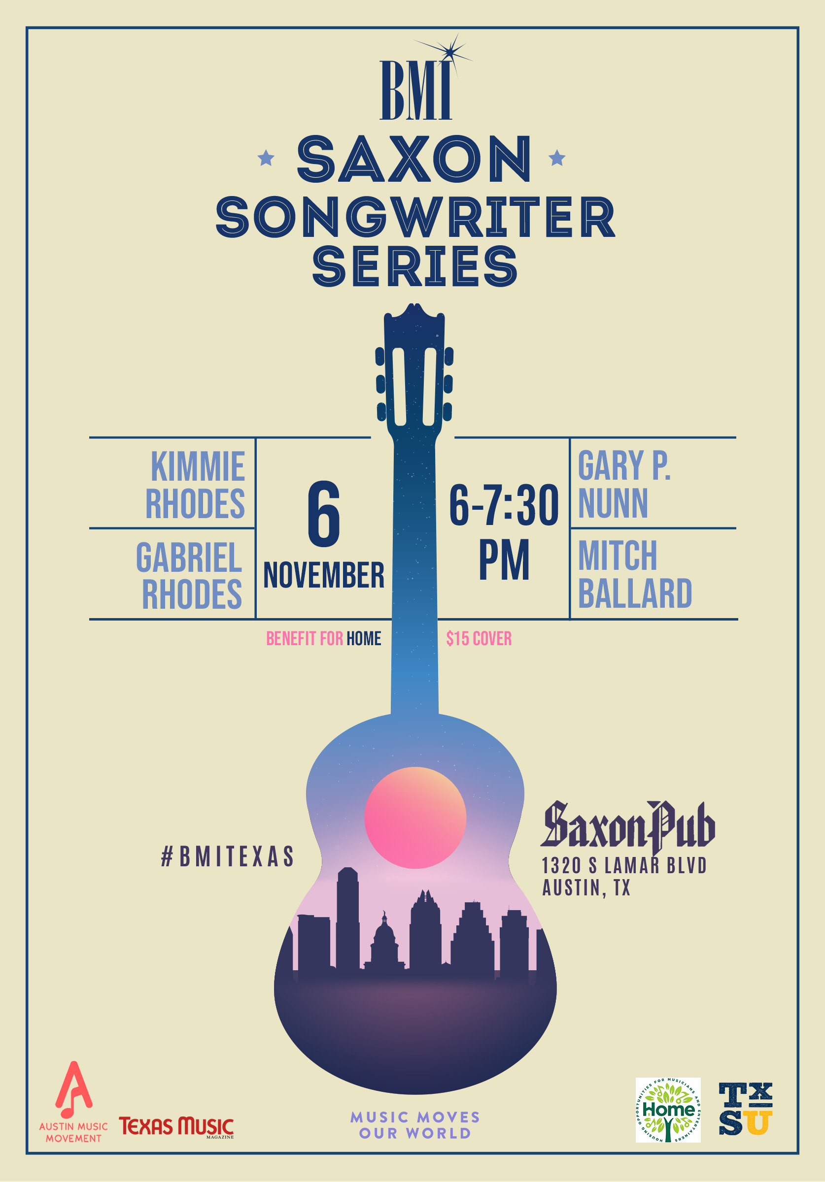 BMI Saxon Songwriters Series: Austin, TX, Nov. 6, 2023, Kimmie Rhodes Gabriel Rhodes, Gary P. Nunn, Mitch Ballard