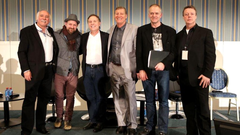 Pictured at the conference’s key note panel from l-r are Steve Moore, CEO CMA; Sugarland’s Kristian Bush; Jay Marciano, President and CEO of AEG; Rob Potts, CEO Rob Potts Entertainment Edge; Magnus Erikson, MEP Entertainment; and BMI’s Senior Executive Europe Simon Aldridge