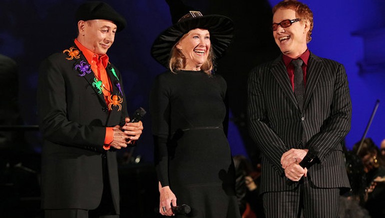 Paul Reubens, Catherine O’Hara and Danny Elfman each gave enchanting performances in their iconic roles during the live to picture concert of Tim Burton’s “The Nightmare Before Christmas” at the Hollywood Bowl in Los Angeles. Photo by Randall Michelson.