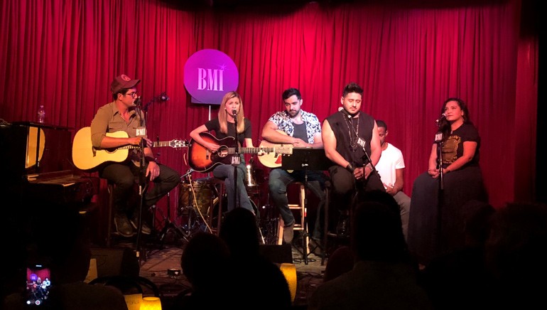 Pictured at Hotel Café (L-R): performers Chris Arena, Haddon Cord, Leyo, and ILKA
