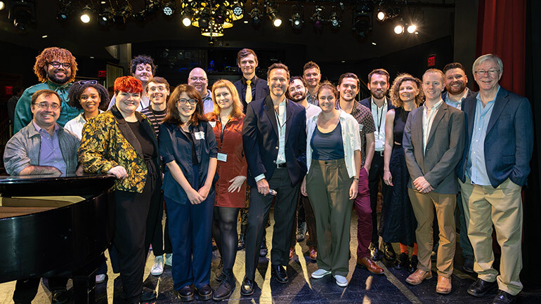 2024 BMI Lehman Engel Workshop members and BMI’s Senior Director, Musical Theatre Patrick Cook (right) at the BMI Lehman Engel Musical Theatre Workshop Fall Showcase on Thursday, October 24, 2024 at the Marjorie S. Deane Little Theatre.