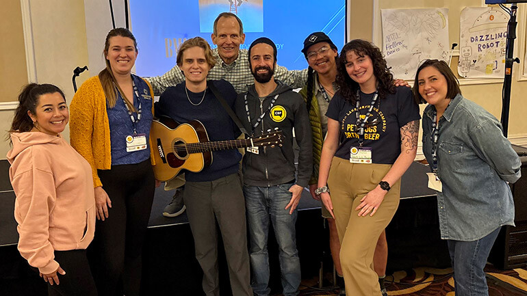 Pictured after BMI songwriter Devin Kennedy’s performance at the Craft Beer Professionals Workshop in San Diego are: BMI songwriter Devin Kennedy, BMI’s Dan Spears, CBP owner/founder Andrew Coplon and a group of brewery executives representing BMI-licensed venues.