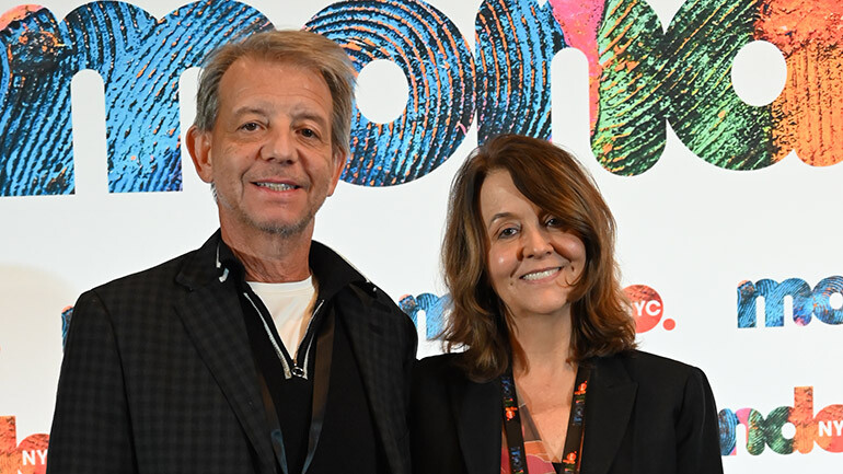 L to R- Independent TV and film producer/ director/music supervisor and Loyola’s Hilton-Baldridge Eminent Scholar/Chair in Music Industry Studies, Jonathan McHugh and BMI’s VP Film, TV and Visual Media Tracy McKnight at MONDO.NYC held at Arlo Williamsburg Hotel on October 17, 2024.