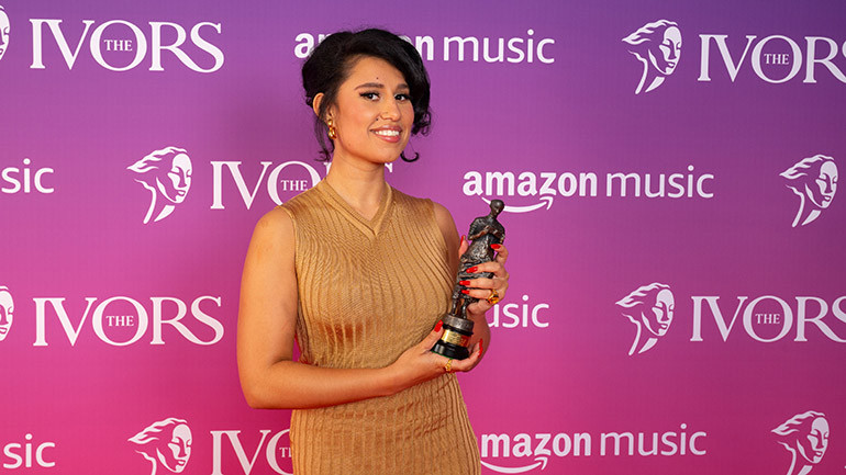 Singer/songwriter RAYE wins Songwriter of the Year with Amazon Music at the 2024 Ivor Novello Awards in London on May 23rd.