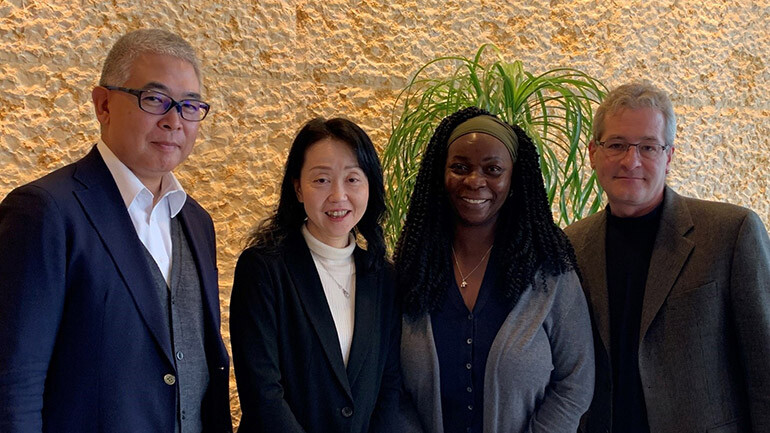 Photo L-R: Kay Yamaguchi, Manami Suko, Evelyn Morgan, John Coletta