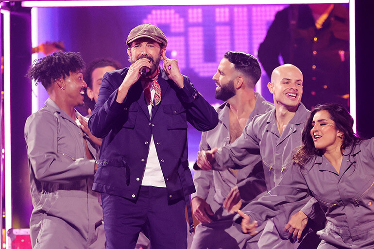 Juan Luis Guerra performing at the 2024 Latin GRAMMYs in Miami, FL. Photo Credit: Getty Images for the Latin Recording Academy.