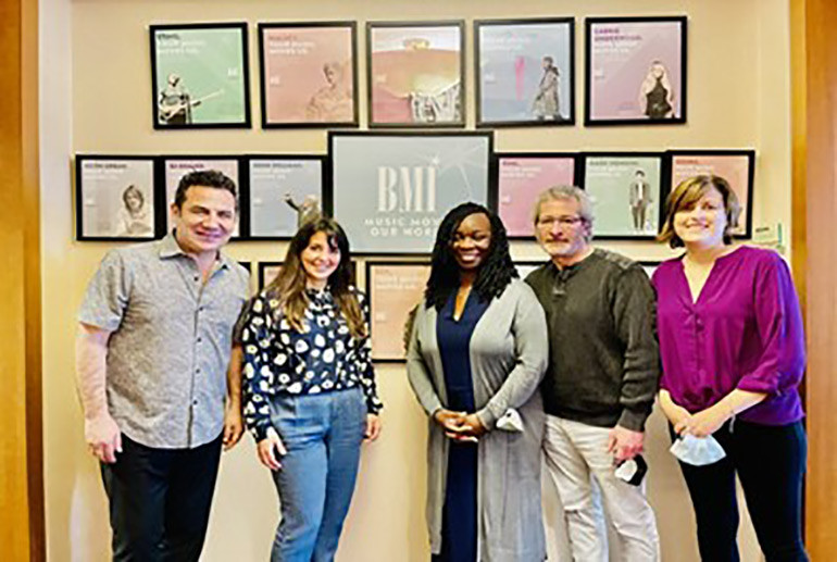 Left to Right: Ferhat Gocer (MSG President), Bengu Firuz (MSG International Relations Manager), Evelyn Morgan, John Coletta, Hope Lloyd (BMI).